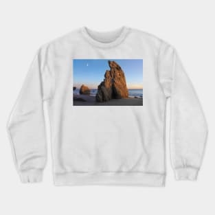 Crescent Moon Over El Matador Beach Crewneck Sweatshirt